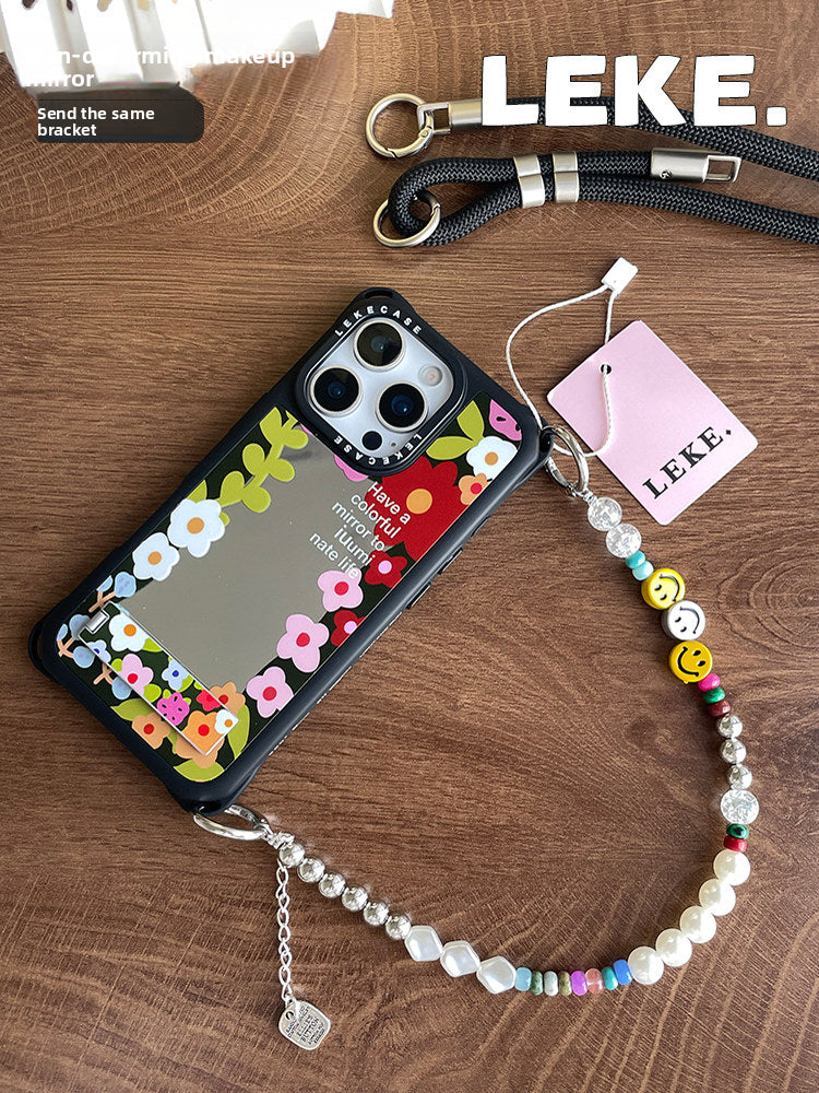 iPhone 16Pro Vintage Floral Mirror Phone Case