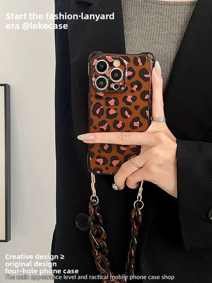 iPhone 16Pro Glossy Leopard Print Phone Case