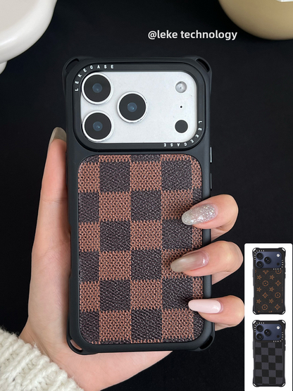 IPhone 17 promax Checkerboard Leather Phone Case