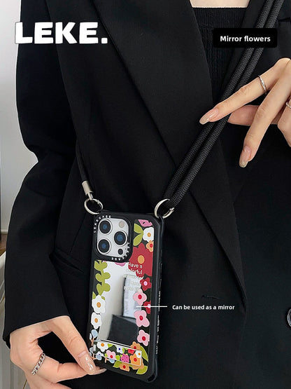 iPhone 16Pro Vintage Floral Mirror Phone Case