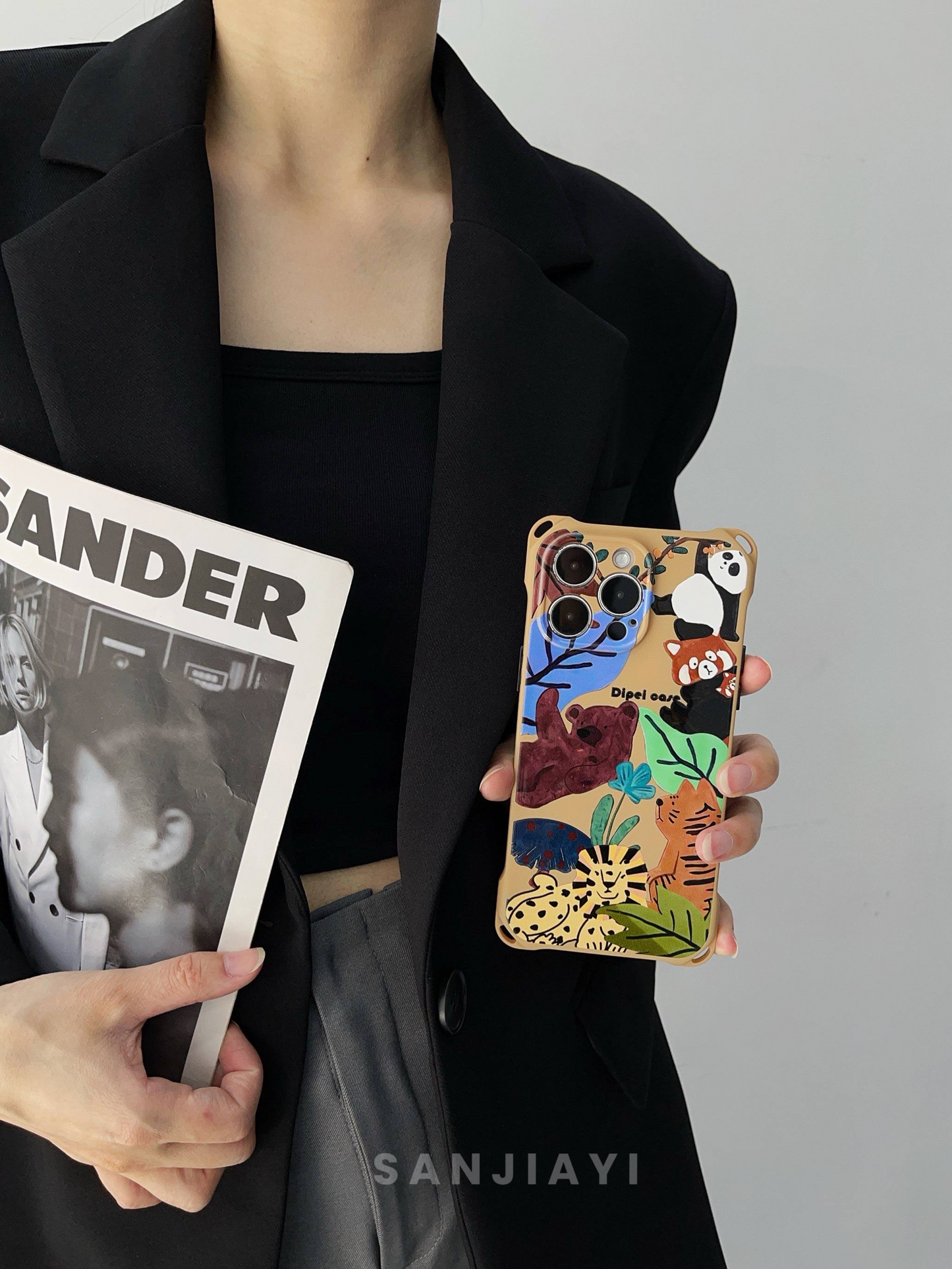 Cartoon Animal Crossbody Phone Case with Strap
