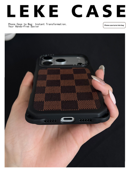 IPhone 17 promax Checkerboard Leather Phone Case