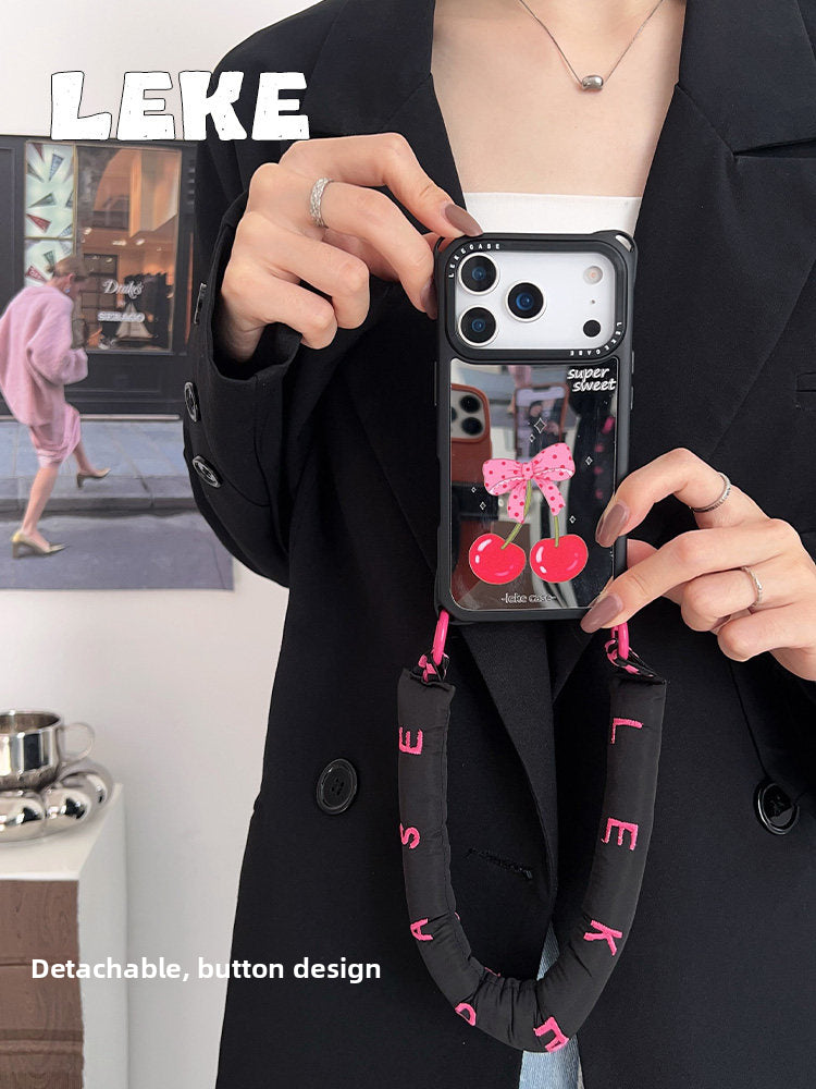 iPhone 17Promax Mirror Cherry Bow Phone Case
