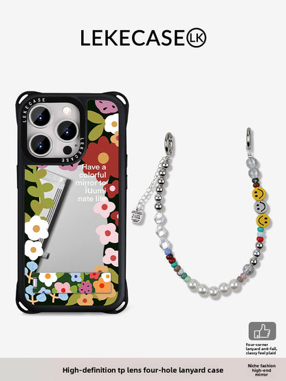 iPhone 16Pro Vintage Floral Mirror Phone Case