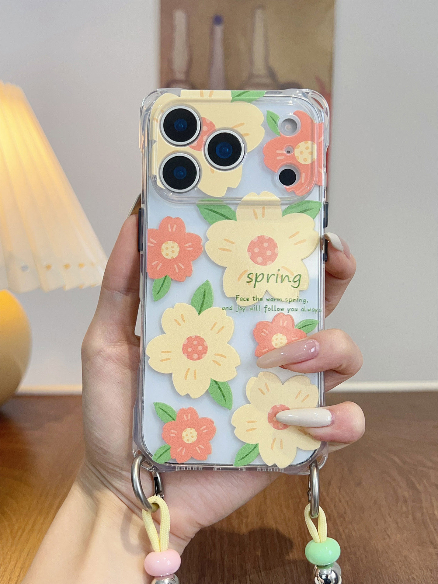 iphone 16 promax Spring Floral Clear Phone Case