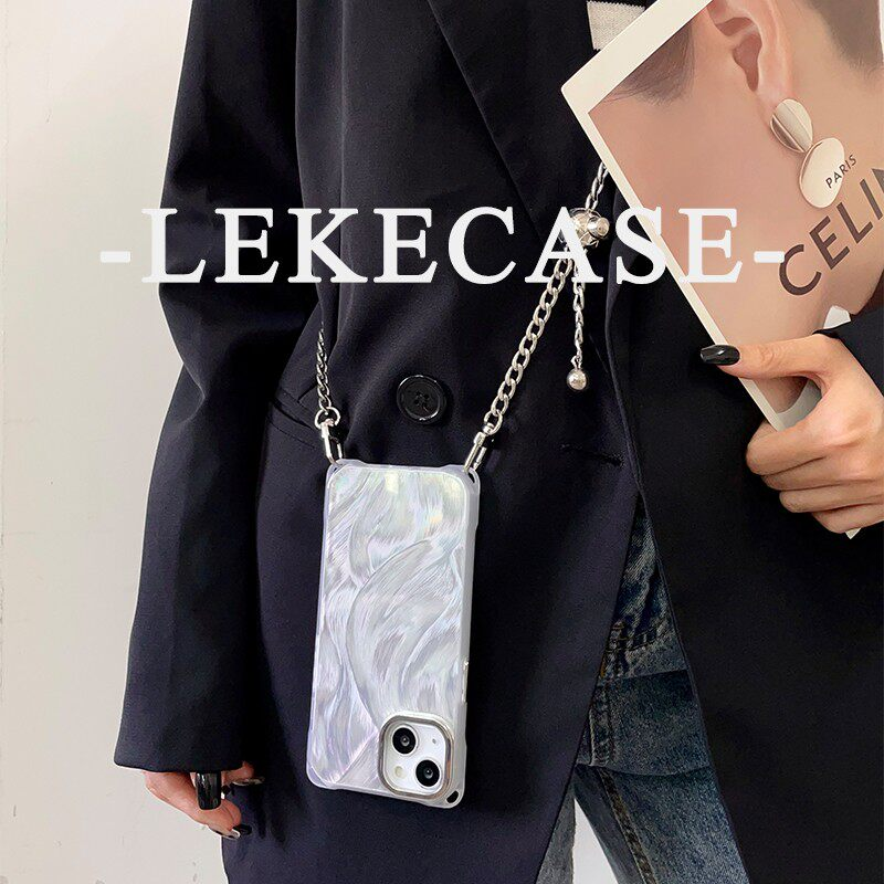 iPhone 16Promax Silver Brushstroke Pattern Phone Case