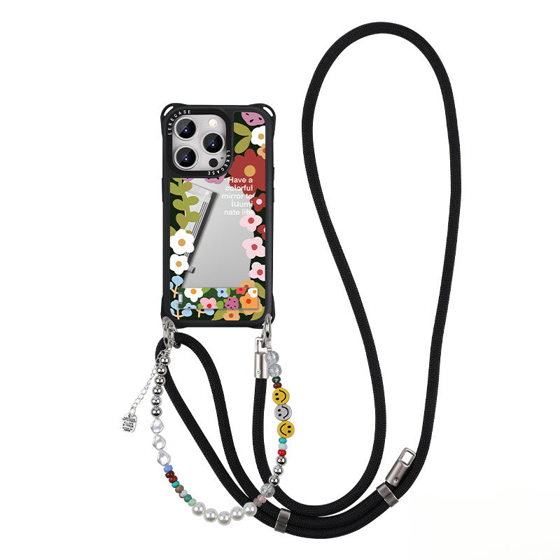 iPhone 16Pro Vintage Floral Mirror Phone Case