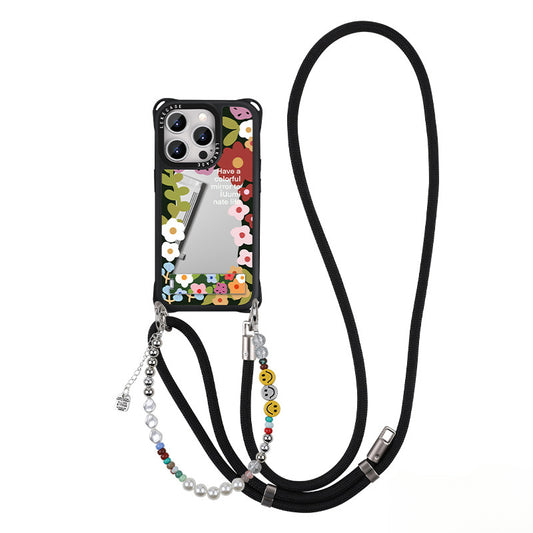 iPhone 16Pro Vintage Floral Mirror Phone Case