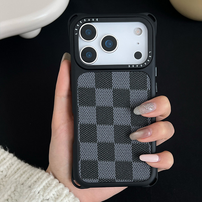 IPhone 17 promax Checkerboard Leather Phone Case