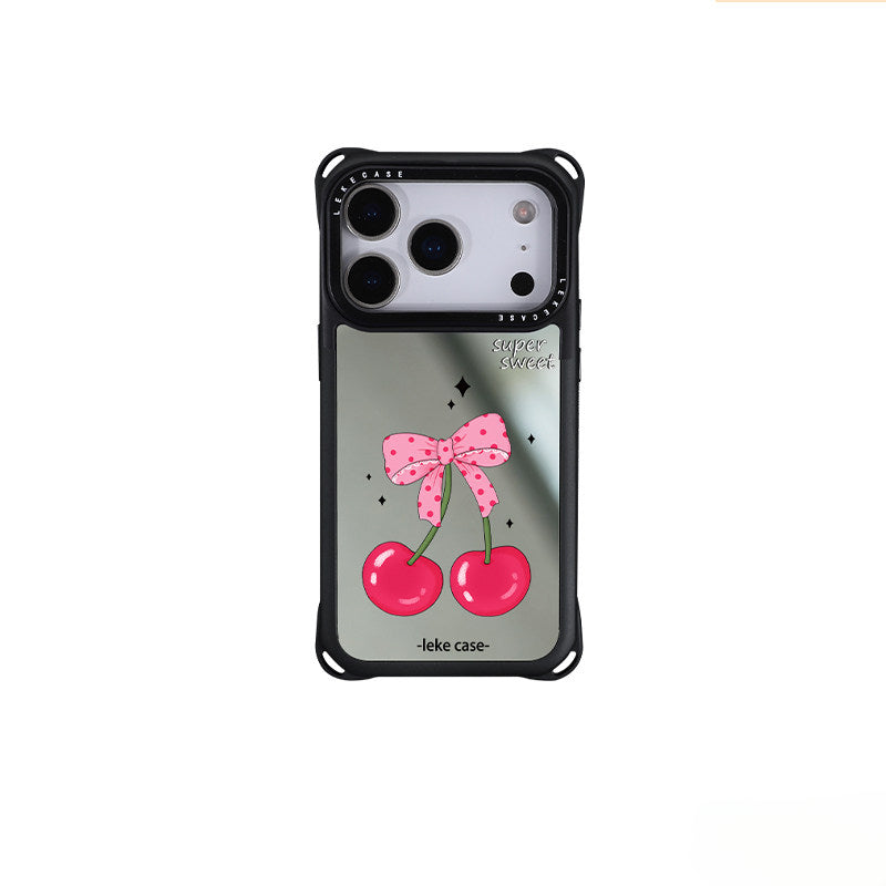 iPhone 17Promax Mirror Cherry Bow Phone Case