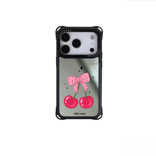 iPhone 17Promax Mirror Cherry Bow Phone Case