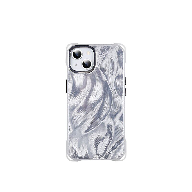 iPhone 16Promax Silver Brushstroke Pattern Phone Case