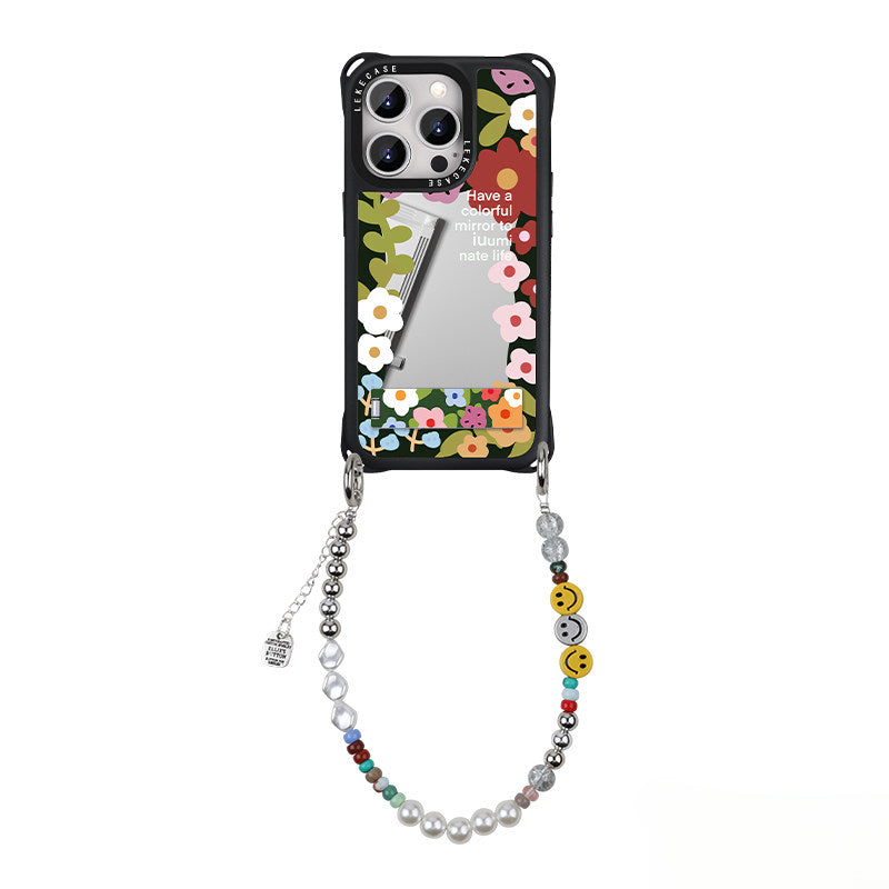 iPhone 16Pro Vintage Floral Mirror Phone Case