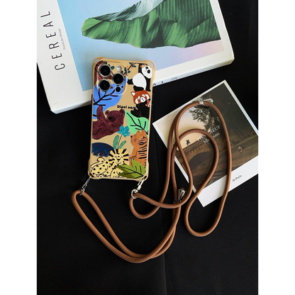 Cartoon Animal Crossbody Phone Case with Strap