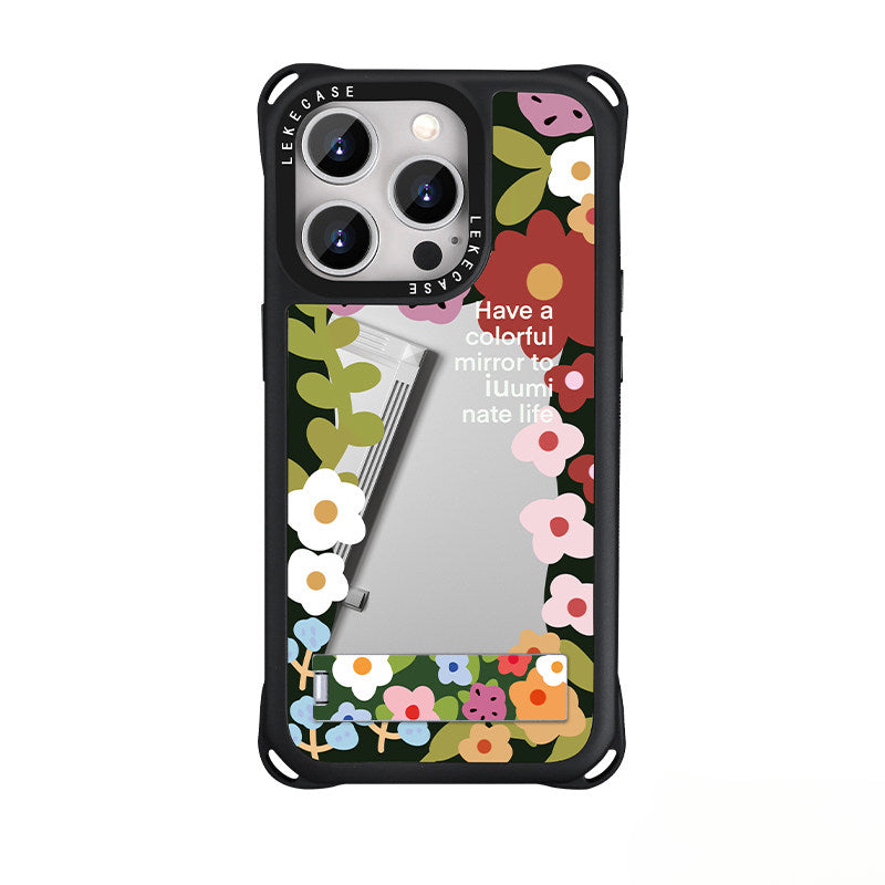 iPhone 16Pro Vintage Floral Mirror Phone Case