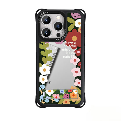 iPhone 16Pro Vintage Floral Mirror Phone Case