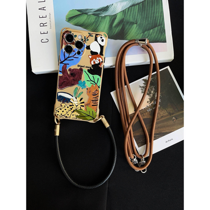Cartoon Animal Crossbody Phone Case with Strap