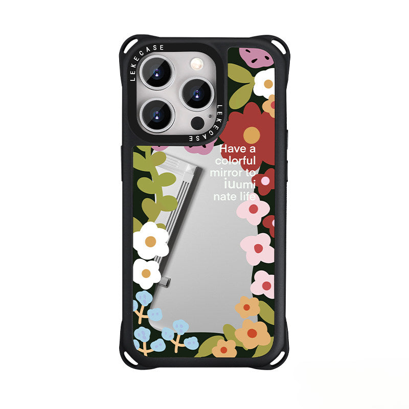 iPhone 16Pro Vintage Floral Mirror Phone Case