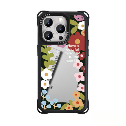 iPhone 16Pro Vintage Floral Mirror Phone Case
