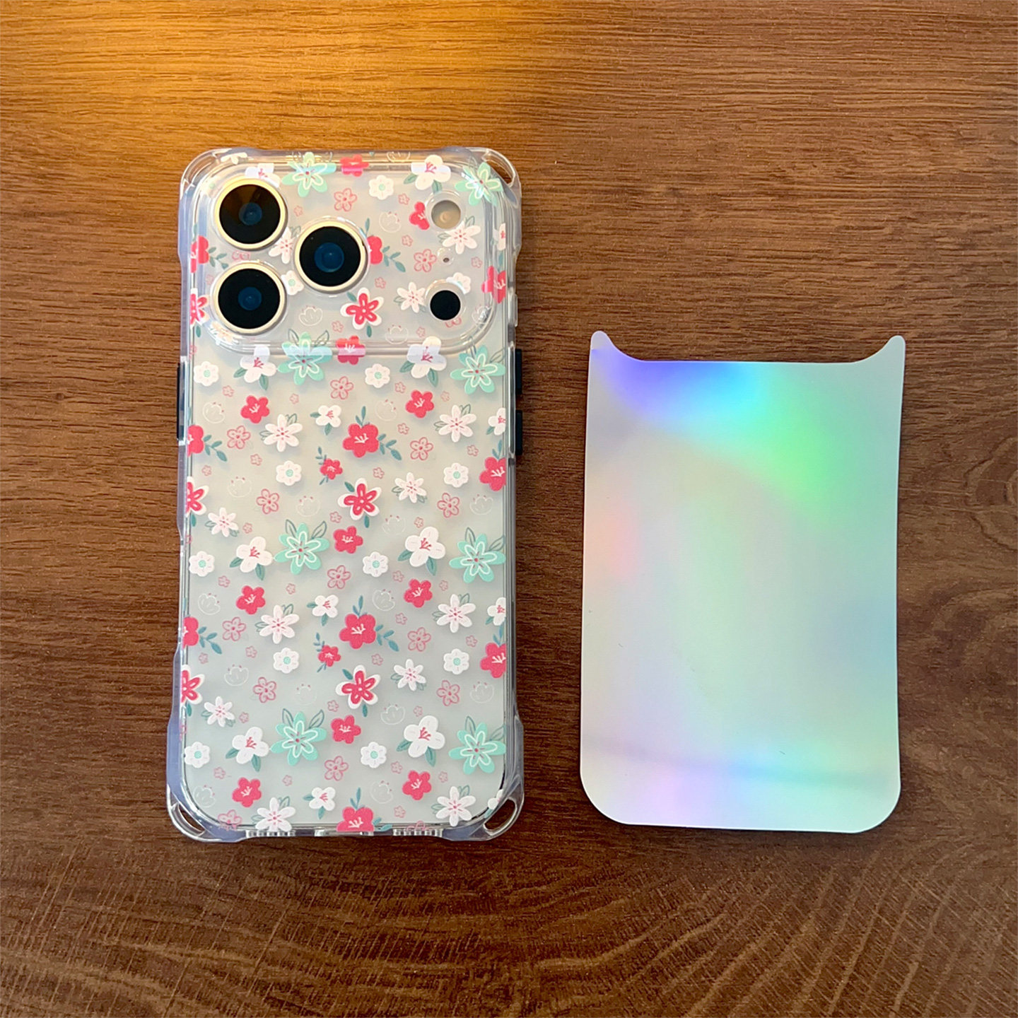 iPhone 16Pro Holographic Floral Phone Case