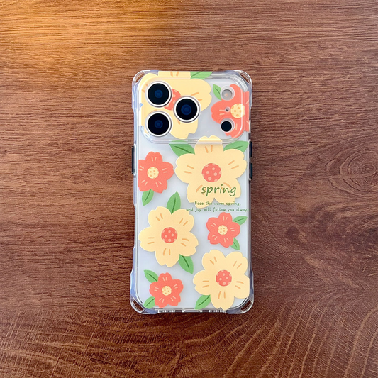 iphone 16 promax Spring Floral Clear Phone Case